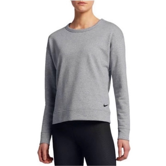 NEW! Nike Dri Fit Versa Sweatshirt Open Back Gray SZ S - Picture 2 of 9